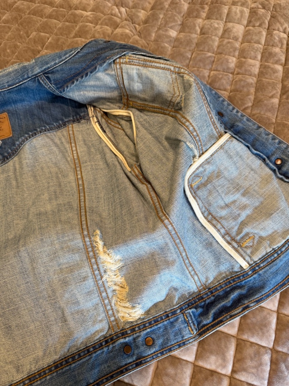 Abercrombie & Fitch Distressed Denim Jacket - Picture 5 of 14